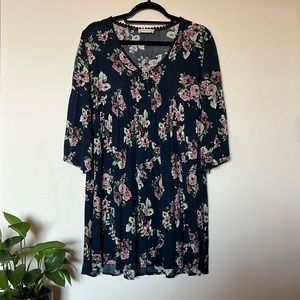 Altar’d State Navy Floral Babydoll Dress